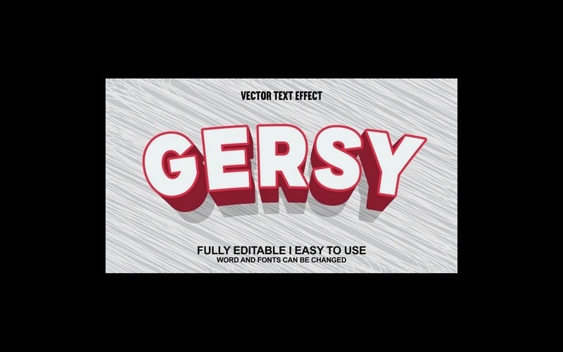 Gersy Fully Editable Vector 3D Text Effect