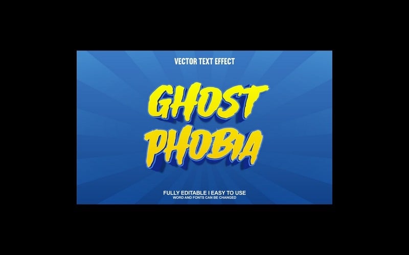 Ghost Fobia Plně upravitelný vektorový 3D textový efekt