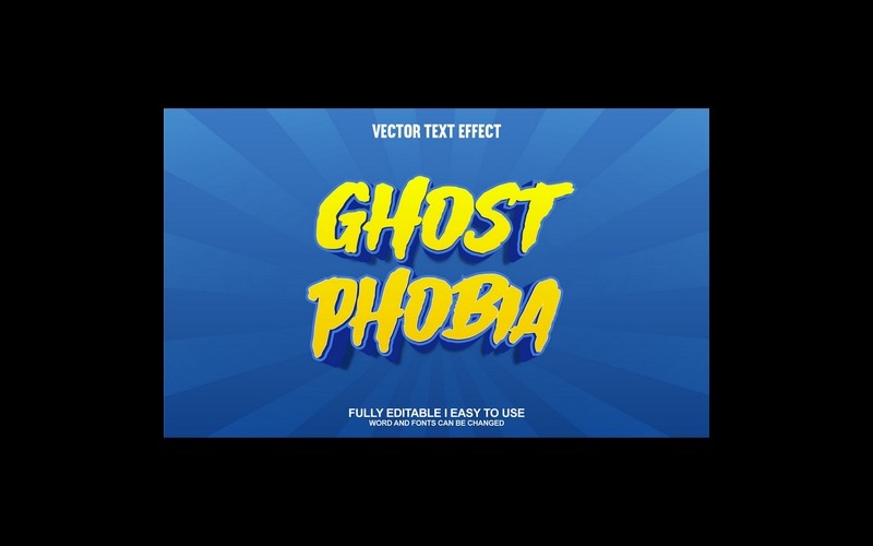 Ghost Phobia Vollständig editierbarer Vektor-3D-Texteffekt