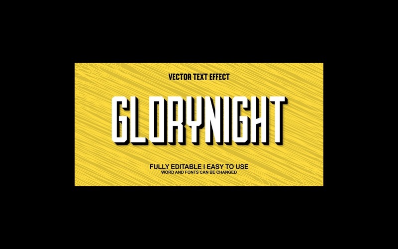 Glory Night helt redigerbar vektor 3D-texteffekt