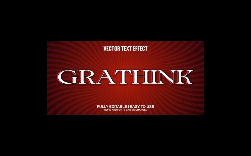 Grathink helt redigerbar vektor 3D-texteffekt