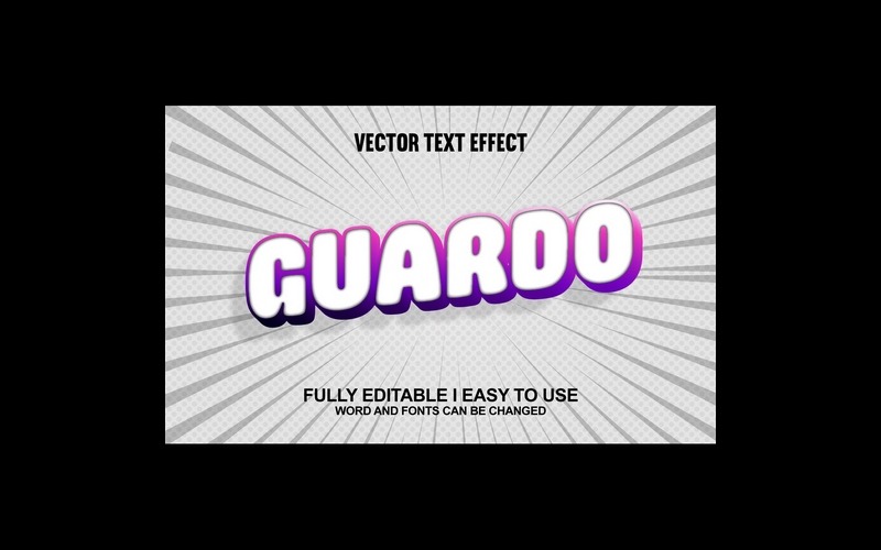 Guardo helt redigerbar vektor 3D-texteffekt