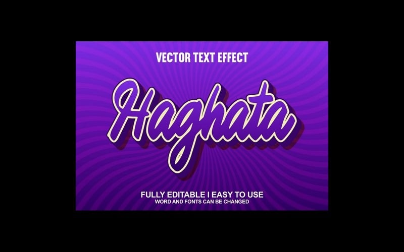 Haghata Effetto testo vettoriale 3D completamente modificabile