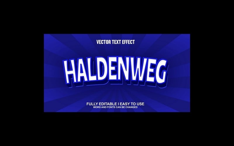 Haldenweg Fully Editable Vector 3D Text Effect