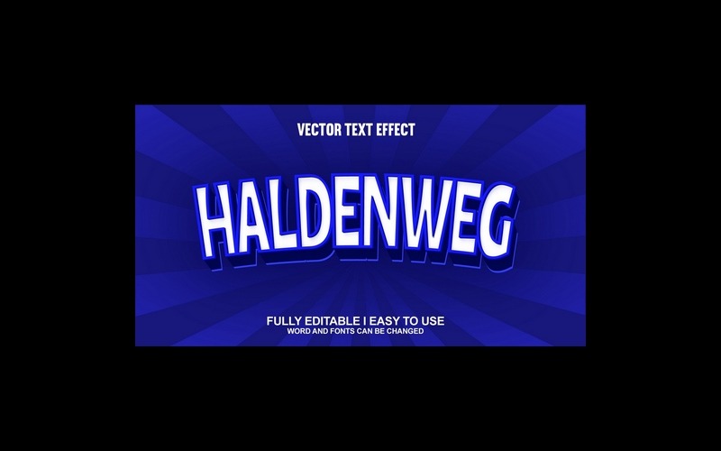 Haldenweg Volledig bewerkbaar vector 3D-texteffect
