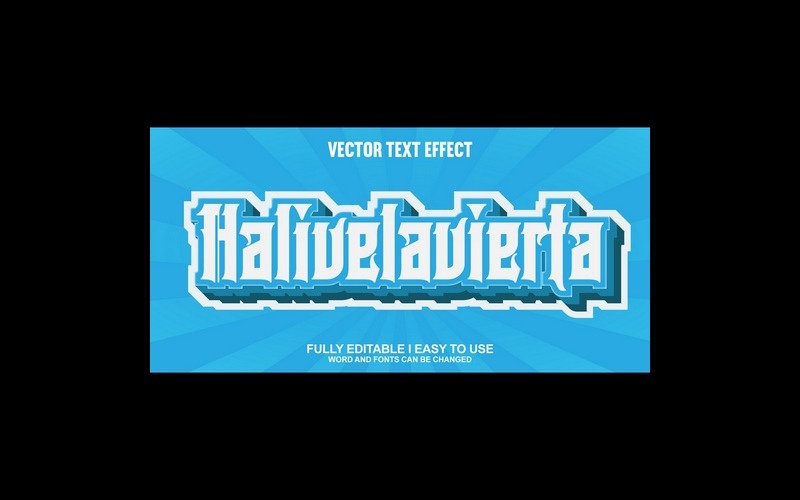 Halivelavierta Efeito de texto vetorial 3D totalmente editável