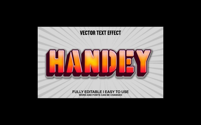 Handey helt redigerbar vektor 3D-texteffekt