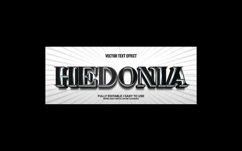 Hedonia helt redigerbar vektor 3D-texteffekt
