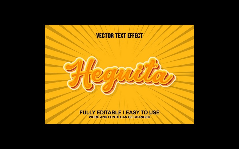 Heguita plně upravitelný vektorový 3D textový efekt