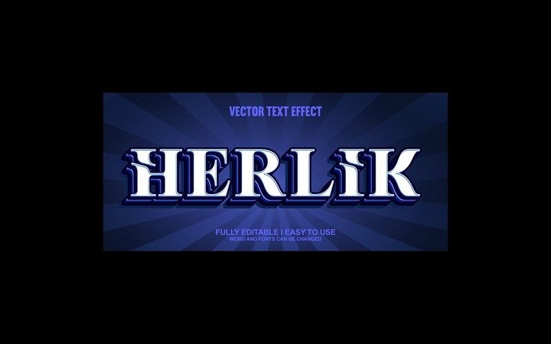 Herlik volledig bewerkbaar vector 3D-texteffect
