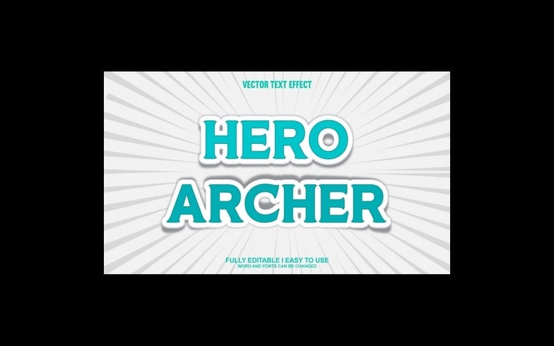 Hero Archer Fully Editable Vector 3D Text Effect