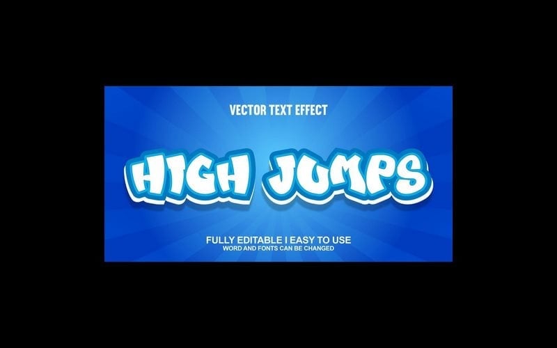 High Jumps Fully Editable Vector 3D Text Effect