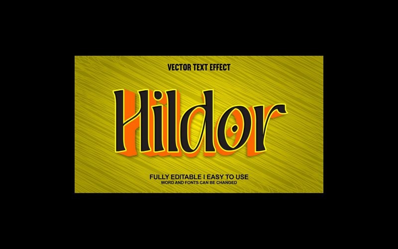 Hildor volledig bewerkbaar vector 3D-texteffect