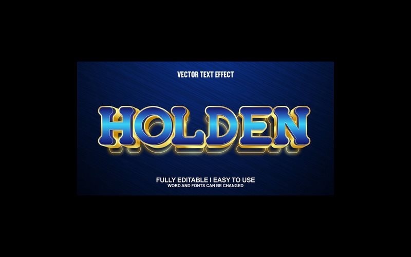 Holden helt redigerbar vektor 3D-texteffekt