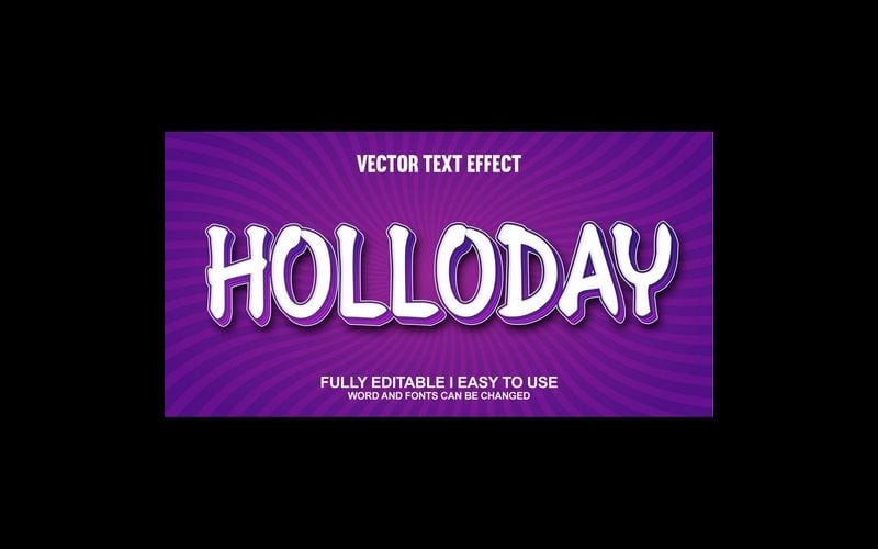Holloday Fully Editable Vector 3D Text Effect