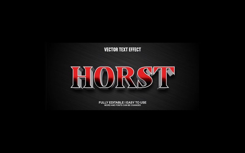 Horst Volledig bewerkbaar vector 3D-texteffect