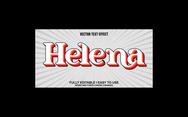 Полностью редактируемый векторный 3D-текстовый эффект Helena
