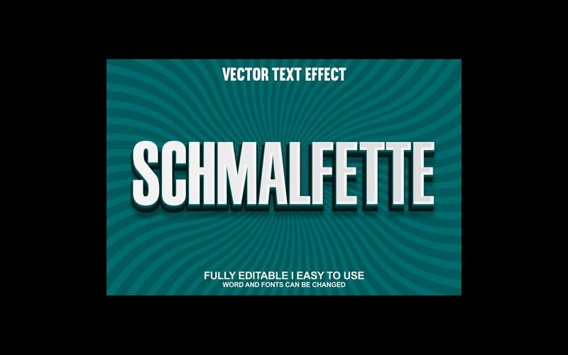 Schmalfette helt redigerbar vektor 3D-texteffekt