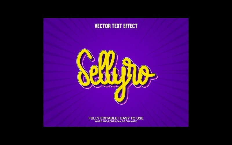 Sellyro W pełni edytowalny wektorowy efekt tekstowy 3D
