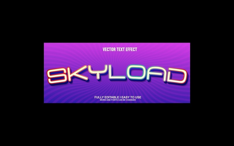 Skyload plně upravitelný vektorový 3D textový efekt