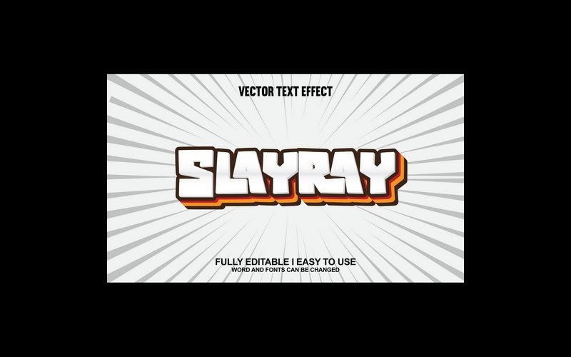 Slayray Vollständig editierbarer Vektor-3D-Texteffekt