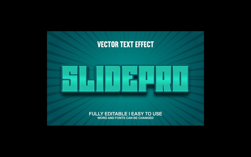 Slidepro helt redigerbar vektor 3D-texteffekt