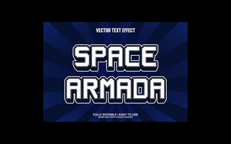 Space Armada Volledig bewerkbaar vector 3D-texteffect