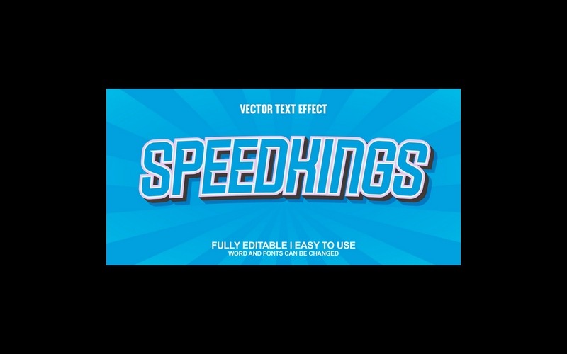 Speed kings Fullständigt redigerbar vektor 3D-texteffekt