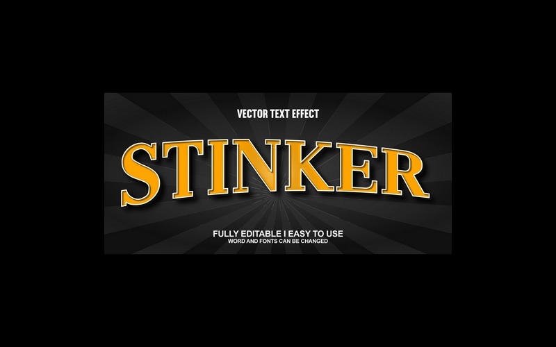 Stinker plně upravitelný vektorový 3D textový efekt