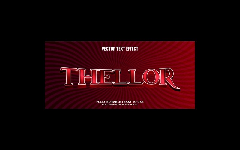 Efeito de texto 3D vetorial totalmente editável Thellor