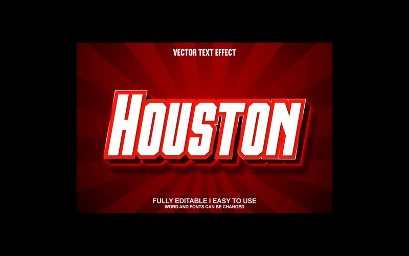 Houston helt redigerbar vektor 3D texteffekt