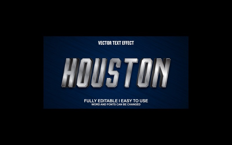 Houston2 Fullständigt redigerbar vektor 3D-texteffekt