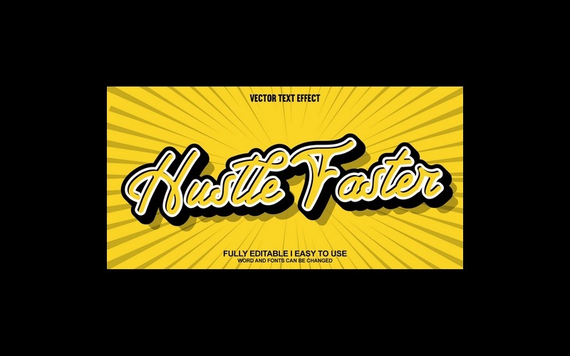 Hustle snabbare Fullständigt redigerbar vektor 3D-texteffekt