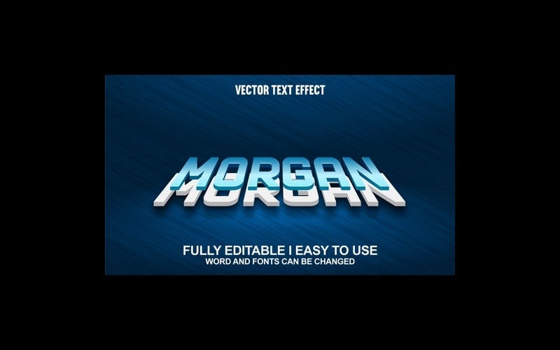 Industriell Morgan helt redigerbar vektor 3D-texteffekt