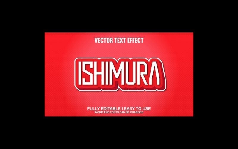 Ishimura Fully Editable Vector 3D Text Effect