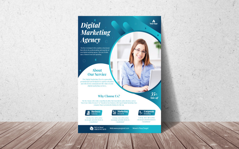 Modern corporate business agency flyer design template
