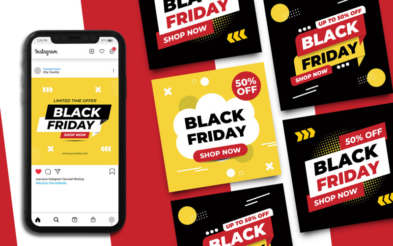 Plantilla de publicación de Instagram para el Viernes Negro n.° 12