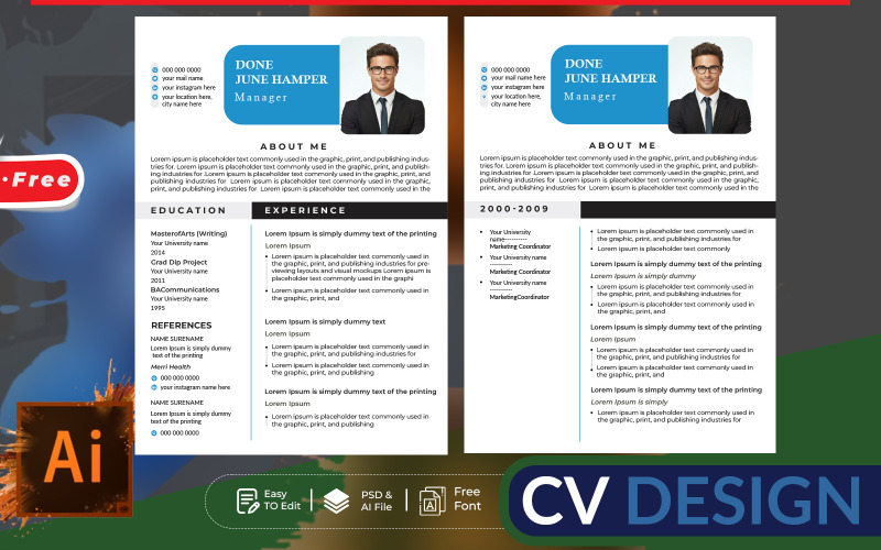 GRATISEenvoudige CV-sjablonen, klaar om af te drukken
