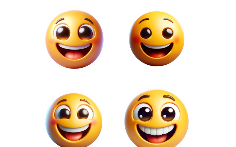 Счастливый взволнованный смайлик 3D Emoji