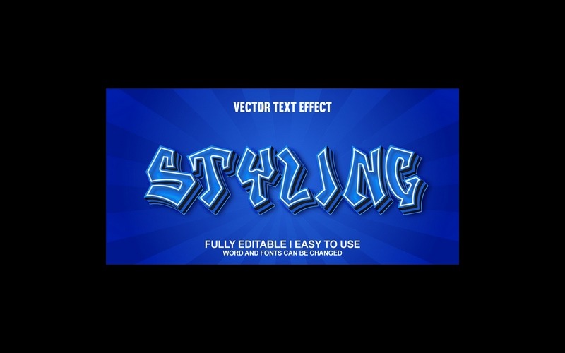 Styling helt redigerbar vektor 3D texteffekt