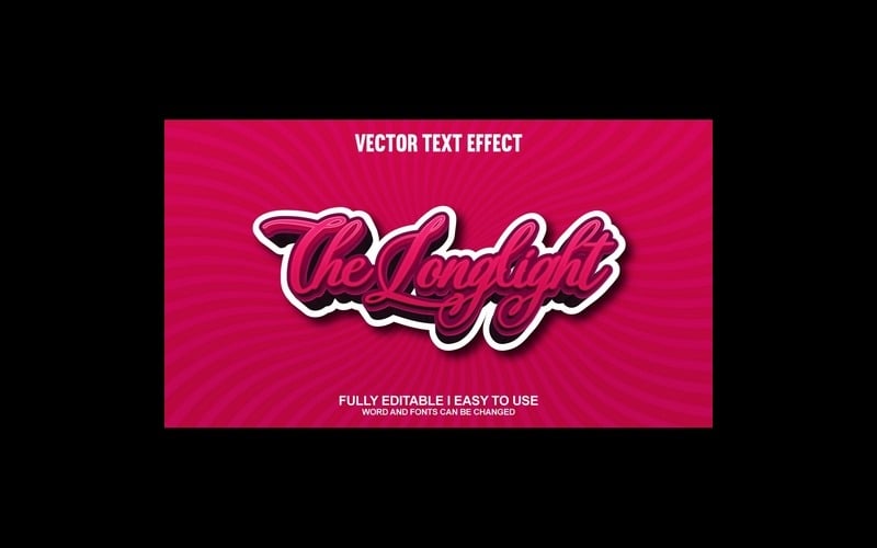 The Longlight Fully Editable Vector 3D Text Effect