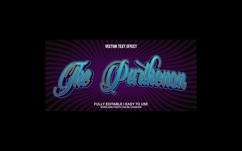 The Parthenon Fully Editable Vector 3D Text Effect