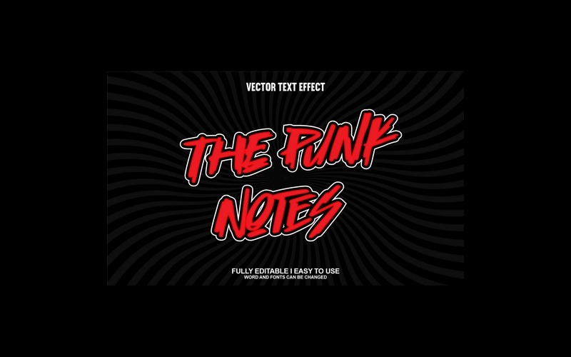 The Punk Notes Fullständigt redigerbar vektor 3D-texteffekt