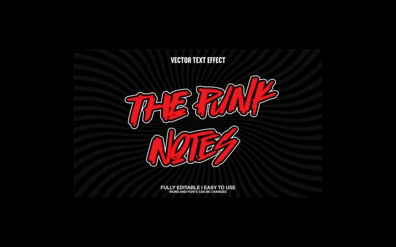The Punk Notes Fully Editable Vector 3D Text Effect