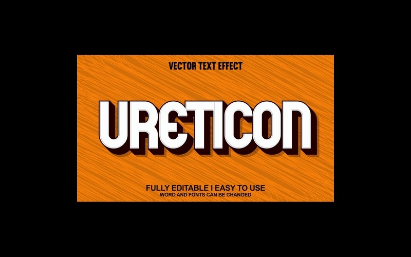 Efecto de texto 3D vectorial totalmente editable de Ureticon