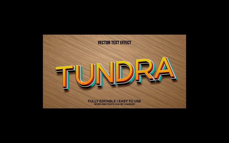 Effet de texte vectoriel 3D entièrement modifiable de Tundra