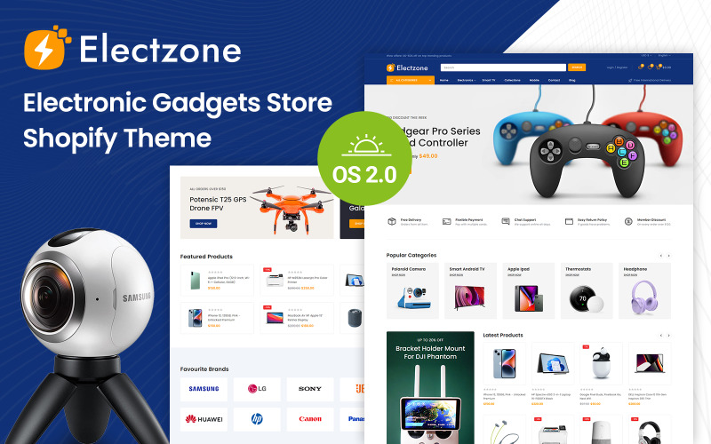 Electzone - Multifunctionele elektronicawinkel Shopify 2.0 Responsief thema