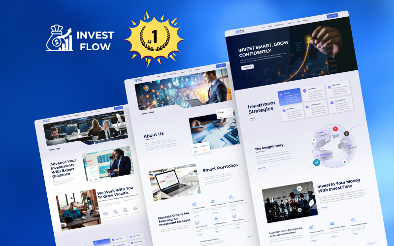 Invest Flow Premium Financial WordPress Elementor šablona