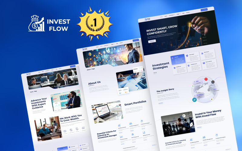 Invest Flow Premium Financial WordPress Elementor Szablon