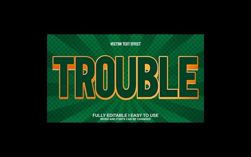 Trouble Fully Editable Vector 3D Text Effect